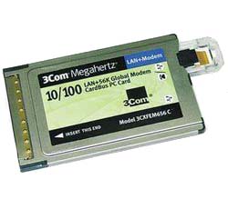 3COM 3CXFEM656C MEGAHERTZ 10/100 LAN+56K GLOBAL MODEM COMBO CARD
