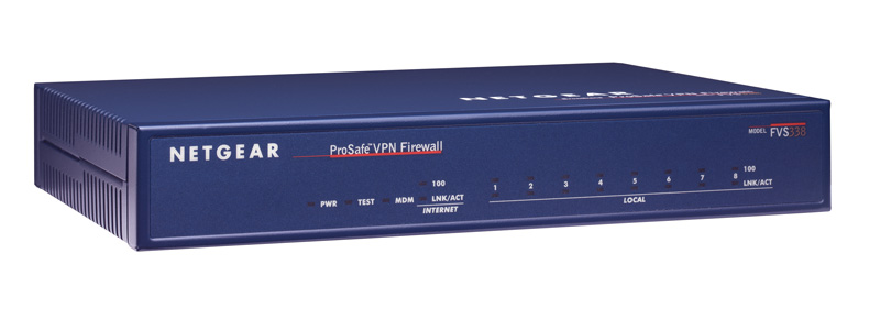 NETGEAR FVS338 PROSAFE VPN FIREWALL 50 ROUTER & 8-PORT SWITCH