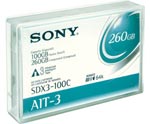 SONY SDX3100C/AWW AIT-3 100/260GB 8MM 230M DATA CARTRIDGE 1PK