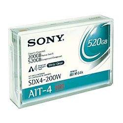 SONY SDX4-200WWW AIT-4 200/520GB 8MM WORM DATA CARTRIDGE 1PK (SDX4200WWW)