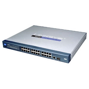 LINKSYS SR224G 24-PORT 10/100 2-PORT GIGABIT 2 MINI-GBIC SWITCH