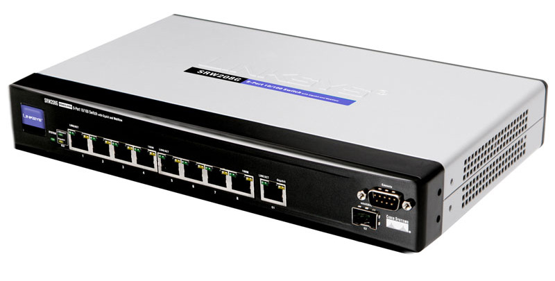 LINKSYS SRW208G 8-PORT 10/100 1-PORT GIGABIT SWITCH WITH WEBVIEW