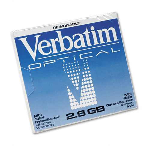 VERBATIM 91204 2.6GB 1024B/S 5.25" REWRITABLE MAGNETO OPTICAL DISK 1PK