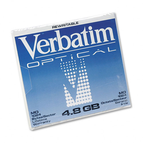 VERBATIM 92842 4.8GB 1024B/S 5.25" REWRITABLE MAGNETO OPTICAL DISK 1PK