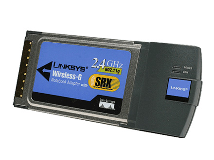 LINKSYS WPC54GX WIRELESS-G NOTEBOOK NETWORK ADAPTER WITH SRX
