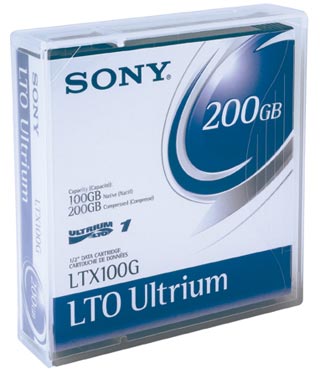 SONY LTX100GWW LTO ULTRIUM-1 100/200GB 609M DATA CARTRIDGE 1PK